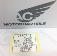 Honda CB 500 550 750 Four K6 Aufkleber Batterie Schutzblech mark caution battery