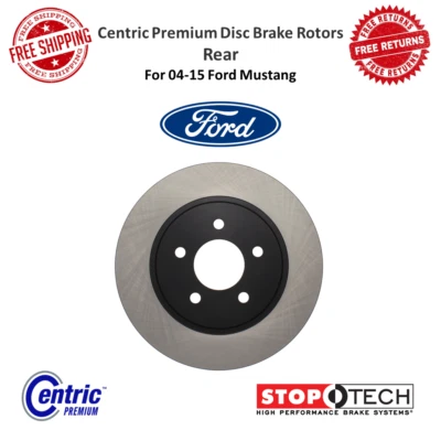 StopTech Centric Premium Disc Brake Rotor Rear Vented For 2004-2015 Ford Mustang - Image 1 of 4