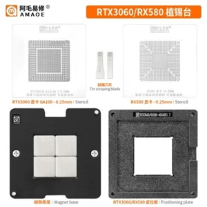 Kit de plantilla de reballing Amaoe Nvidia RTX3060 RX580 BGA para chip de tarjeta gráfica GPU - Imagen 1 de 10