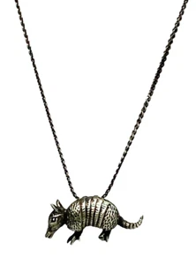 Sterling Silver One Of A Kind Armadillo Sliding Dainty Pendant Necklace 18" - Picture 1 of 9