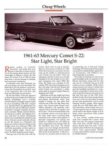 1961-1963 MERCURY COMET S-22 ~ GREAT 4-PAGE ARTICLE / AD - Picture 1 of 1