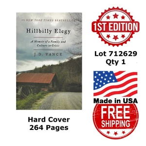 HILLBILLY ELEGY: A Memoir of a Family and Culture in Crisis by J.D. Vance 712629 - Imagen 1 de 4
