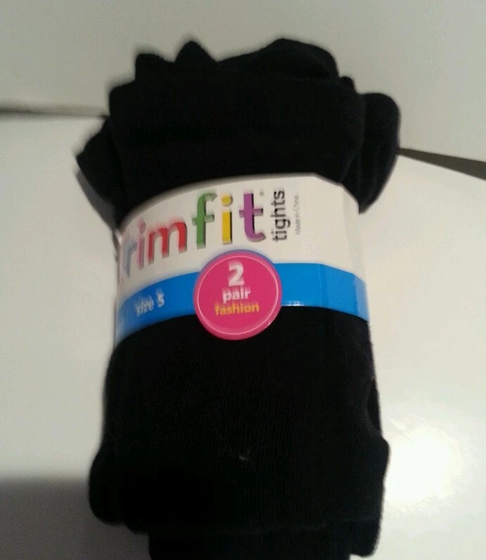 Paquete de 2 medias suéteres negras lisas marca Trimfit para niñas talla 4-6  Foto 1 de 1