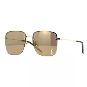 Occhiali da sole Saint Laurent SL 312 M 006 oro grigio oro specchio donna obiettivo logo YSL - Foto 1 di 5