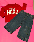OLD NAVY/WONDER KIDS -Baby Boys Toddlers 2T-2pcs Pant Set *SUPER HERO* Top/Jeans