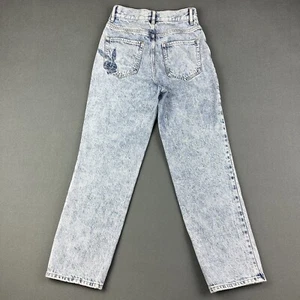 Playboy by PacSun Jeans Women 24 High Waist Button Fly Boyfriend Bunny Acid Wash - Picture 1 of 13