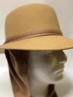 Винтажная женская шляпа Tally-Ho маленькая (21-22 дюйма) 100% шерсть замша войлок - Изображение 1 из 4