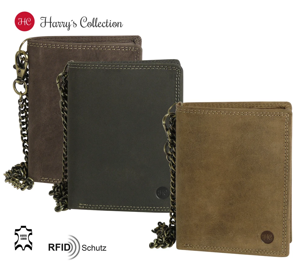 Geldbörse hochwertiges Leder RFID mit Kette!  Geldbeutel Portemonnaie - Bild 1 von 1