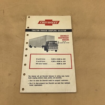 Selector de acoplamiento de remolque tractor Chevrolet vintage manual de peso pesado con gráfico Foto 1 de 4