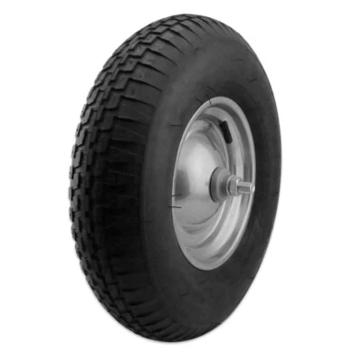 Müba Ersatzrad 400x10 mm mit Stahlfelge, Kugellager und Achse Schubkarrenrad - Bild 1 von 3