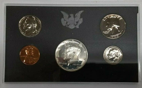 1969-S US Mint 5 Coin Proof Set with 40% Silver Kennedy Half as Issued Cover