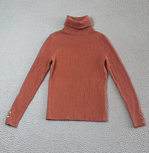 J MCLAUGHLIN Arlette Turtleneck Sweater Size Large Ribbed Capsule Office Coastal - Picture 1 of 11