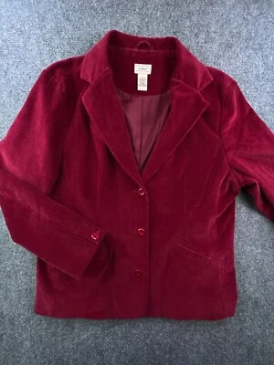 Blazer LL Bean Pana Talla 18 Chaqueta Pequeña 3 Botones Rojo Modelo 0YR82 con Bolsillos Foto 1 de 4
