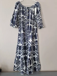 Roman Petite Summer Midi Dress Long Boho Dress Size 8 Cotton Breathable - Picture 1 of 4