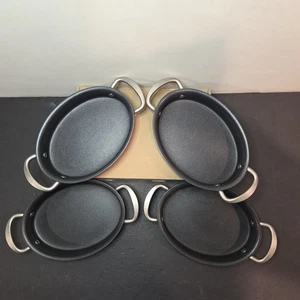 Set Of 4 Tramontina 7.5" Hard Anodized Nonstick Oval Skillet Pans Dips Mac N Chz - Picture 1 of 11