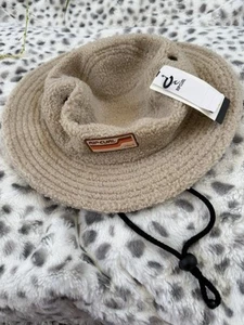 Rip Curl Teddy Drawstring Sand Color Sz Medium Winter Hat, NWT - Picture 1 of 5