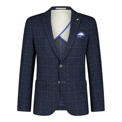 Traje a Cuadros Grabados Blue Industry Para Hombre - Azul Marino TOTALMENTE NUEVO con Etiquetas Calce Ajustado Foto 1 de 4