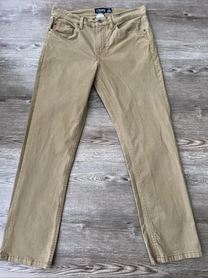 Chaps Straight Fit Five Pocket Pant Tan Stretch Twill Mens 32x30 - Image 1 of 4