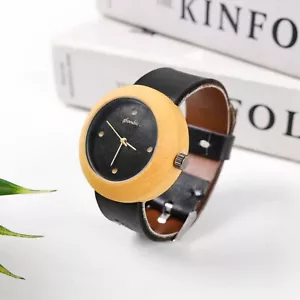 Round Wooden Aesthetic Wristwatch Unique Gift - Picture 1 of 4