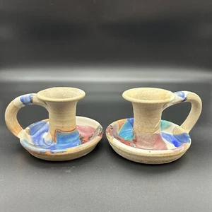 Juego de 2 velas de esmalte multicolores de cerámica Klickitat por Ed & Diane Swick - Imagen 1 de 13