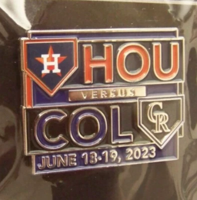 2023 Houston Astros vs Colorado Rockies pin at Coors Field MLB c43749 - Image 1 of 4