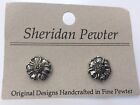 Pair Of Sheridan Pewter Flower Power Floral Post Pierced Earrings USA