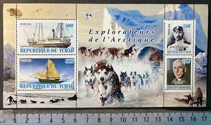 2010 arctic explorers polar sedov amundsen ships husky bear m/sheet MNH - Picture 1 of 1