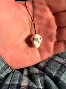 San-X Mamegoma Mini Blanco Sello Correa Teléfono Llavero Dije - Imagen 1 de 2