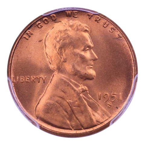 1951-S Lincoln Wheat Cent PCGS MS67RD Cover