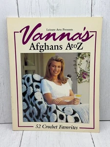 Libro de patrones favoritos de ganchillo blanco 1994 Vanna's Afghans de la A a la Z 52 - Imagen 1 de 7