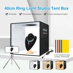 PULUZ 16in LED Photo Studio Light Box Portable Folding Photography Shooting Tent - Picture 1 of 10