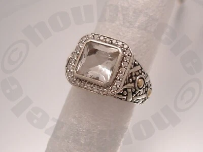 Anillo John Hardy Esterlina y 18K Batu Sari Topacio Blanco y Daimond Talla 7 Foto 1 de 4