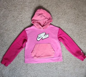 Girl's Nike Air Jordan Hoodie Sweatshirt JUMP MAN Logo Size Large Pink 90's  - Picture 1 of 4