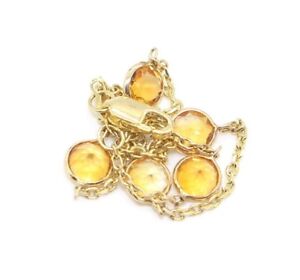 Citrine Gemstone Bracelet ,14k Yellow Gold Lobster Lock, 7 Inches