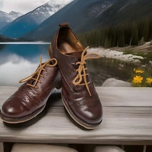 Josef Seibel Sienna 73 braune Echtleder Oxford-Schuhe Damen Größe 6,5 Vintage - Bild 1 von 6