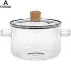 Glass Stew Cooker Heat Resistant Soup Pot Glass Cooking Pot Stew Y7B1