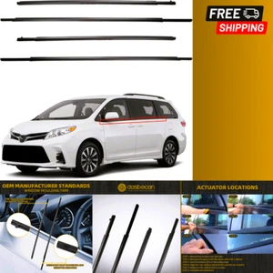 4Pcs Window Weatherstrip Rubber Seal for Toyota Sienna 2011-2020 Window Trim Rep - Foto 1 di 9