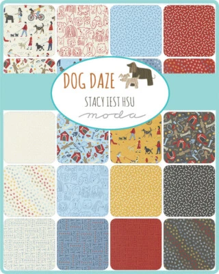 Moda Dog Daze Fat Quarter Bundle  Stacy Iest Hsu ~ Puppy Paw Print Cotton Fabric - Image 1 of 4