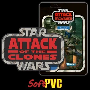 Kenner STAR WARS Vintage style "Attack of the Clones" logo soft PVC coaster - Picture 1 of 4