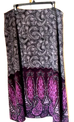 Falda Croft & Barrow Mujer Línea A Multicolor Púrpura Estampado Paisley Midi 16 Foto 1 de 4