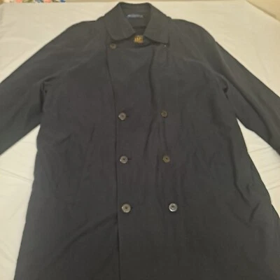 Vintage Chaps Ralph Lauren Black Trench Coat Mens 42R Wool Removable Liner 90s - Image 1 of 4