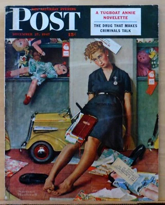 Saturday Evening Post - December 27, 1947 - Norman Rockwell cover, Tugboat Annie - Image 1 of 2