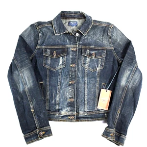 NEW Anthropologie Just USA Women's Large Blue Denim Jacket Distressed NWT - Picture 1 of 13