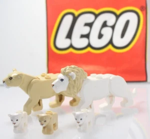 New Lego Animal Lion Pride 5PC Lion Lioness Cub Tan White 60301 60307 - Picture 1 of 5