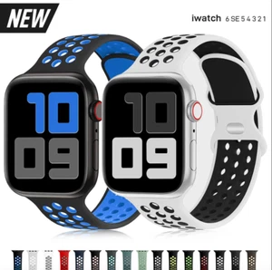 Silicone Strap For Apple Watch Band MESH 38mm 40mm 41mm /42mm 44mm 45 mm - Foto 1 di 19