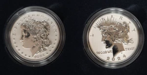 2024-S Morgan & Peace Dollar REVERSE Proof Two-Coin US Mint Set in OGP! - Picture 1 of 4