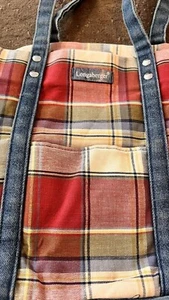 Nice LONGABERGER Simple Multi-Color Plaid Print Purse With A Pocket On The Front - Picture 1 of 7