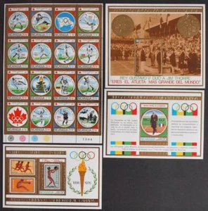 NICARAGUA 1976 OLYMPICS, Cpl XF MNH** GOLD Sheets, Olympia History Medal Winner - Picture 1 of 1