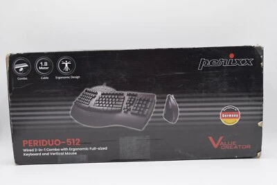 PERIDUO-512B US, Wired Ergonomic Keyboard and Vertical Mouse Combo - Image 1 of 4