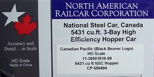 North American Railcar Corp. #1010-09 CP 5431 CU.FT. 3bay Efficiency Hopper - Picture 1 of 17